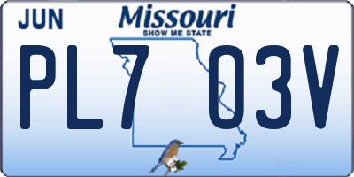 MO license plate PL7O3V