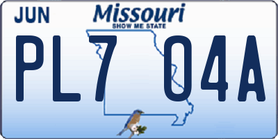MO license plate PL7O4A