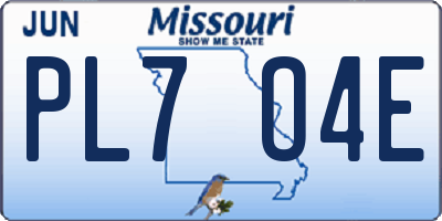MO license plate PL7O4E