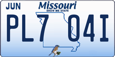 MO license plate PL7O4I