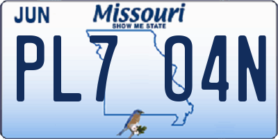 MO license plate PL7O4N