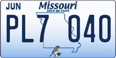 MO license plate PL7O4O