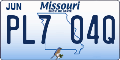 MO license plate PL7O4Q