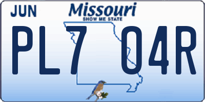 MO license plate PL7O4R
