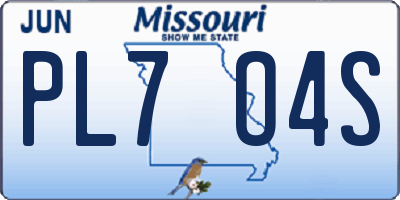 MO license plate PL7O4S