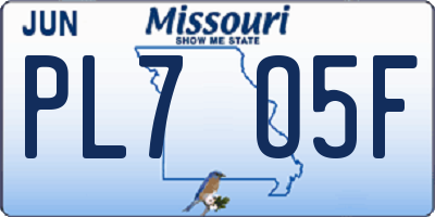 MO license plate PL7O5F