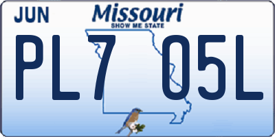 MO license plate PL7O5L