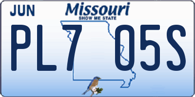 MO license plate PL7O5S