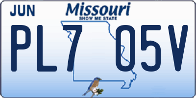 MO license plate PL7O5V
