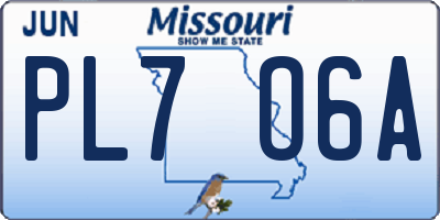 MO license plate PL7O6A