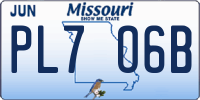 MO license plate PL7O6B