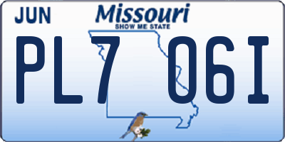 MO license plate PL7O6I