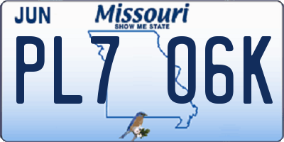 MO license plate PL7O6K