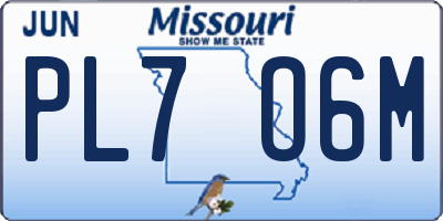 MO license plate PL7O6M