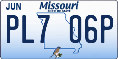 MO license plate PL7O6P