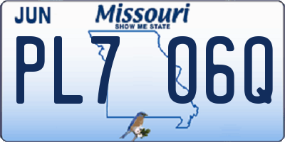 MO license plate PL7O6Q