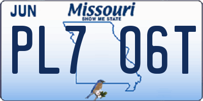 MO license plate PL7O6T