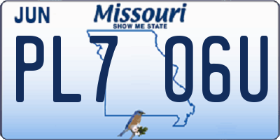 MO license plate PL7O6U