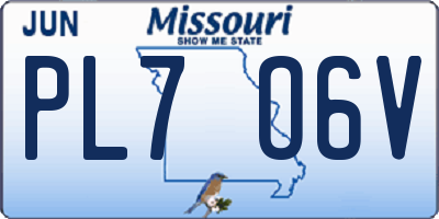 MO license plate PL7O6V