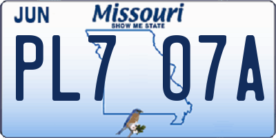 MO license plate PL7O7A