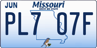 MO license plate PL7O7F