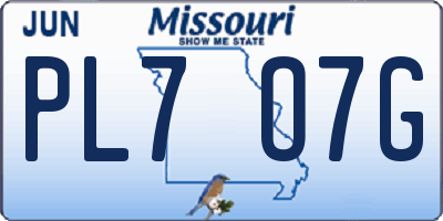 MO license plate PL7O7G