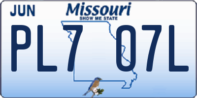 MO license plate PL7O7L