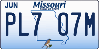 MO license plate PL7O7M