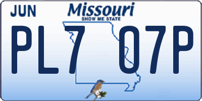 MO license plate PL7O7P
