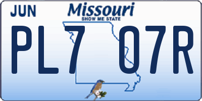 MO license plate PL7O7R