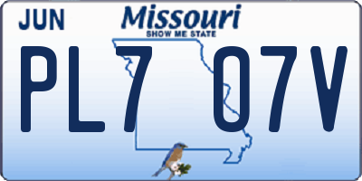 MO license plate PL7O7V