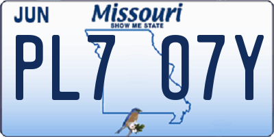 MO license plate PL7O7Y