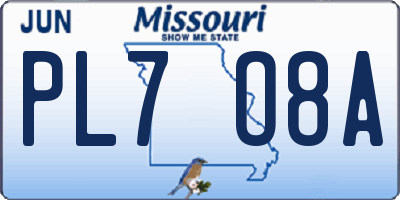 MO license plate PL7O8A