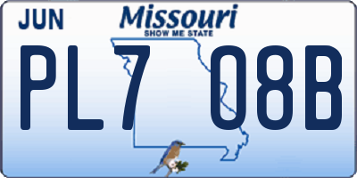 MO license plate PL7O8B