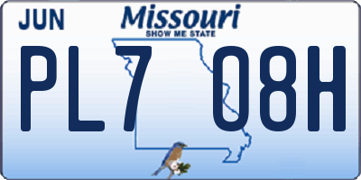 MO license plate PL7O8H