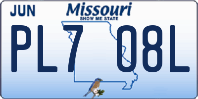 MO license plate PL7O8L
