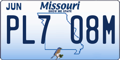 MO license plate PL7O8M