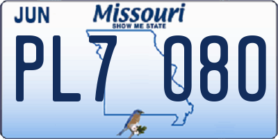 MO license plate PL7O8O