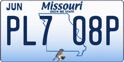 MO license plate PL7O8P