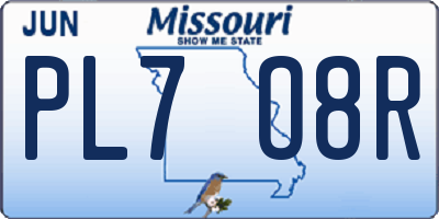 MO license plate PL7O8R