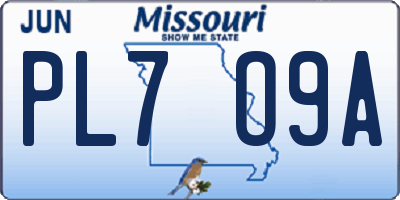 MO license plate PL7O9A