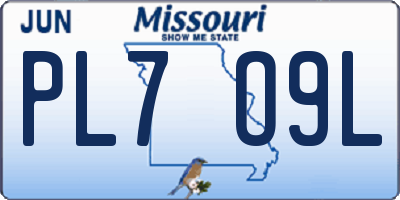 MO license plate PL7O9L
