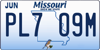 MO license plate PL7O9M