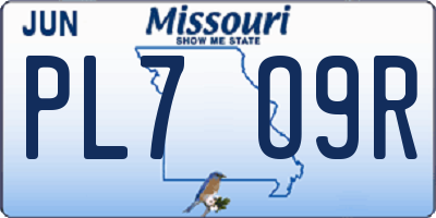 MO license plate PL7O9R