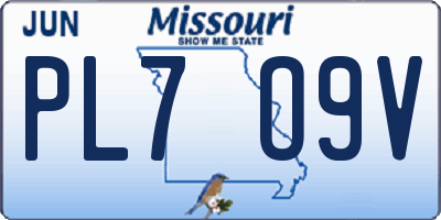 MO license plate PL7O9V