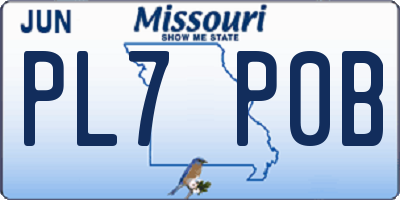 MO license plate PL7P0B
