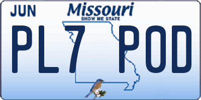 MO license plate PL7P0D