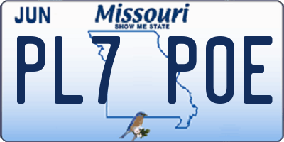 MO license plate PL7P0E