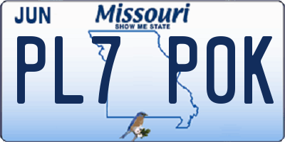 MO license plate PL7P0K