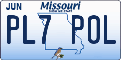 MO license plate PL7P0L
